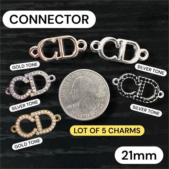 Lot of 5 CD Connector Zipper Pull Button Charms 21mm - Picture 1 of 2